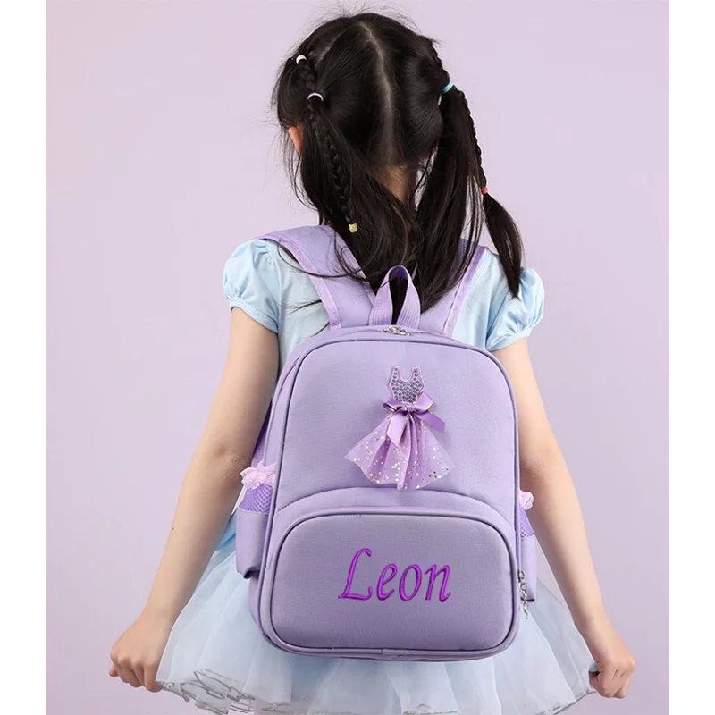 Personalized Ballet Bag Children's Dance Bag Girls' Latin Dance Bag Pink Dance Backpack Lace Lace Backpack Girls' Baby