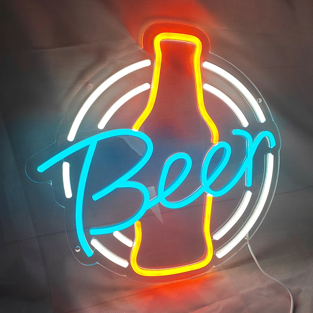 Beer Neon Light Sign Lighted Beer Signs LED Neon Signs Beer Bar Pub Recreation LED Neon Lights Art Wall Decorative Sign