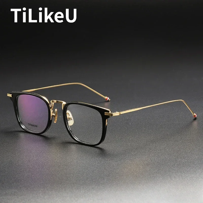 New York Brand Pure Titanium Eyeglass Frame Men Women Retro Square Glasses High Quality Acetate Optical Prescription Eye glasses