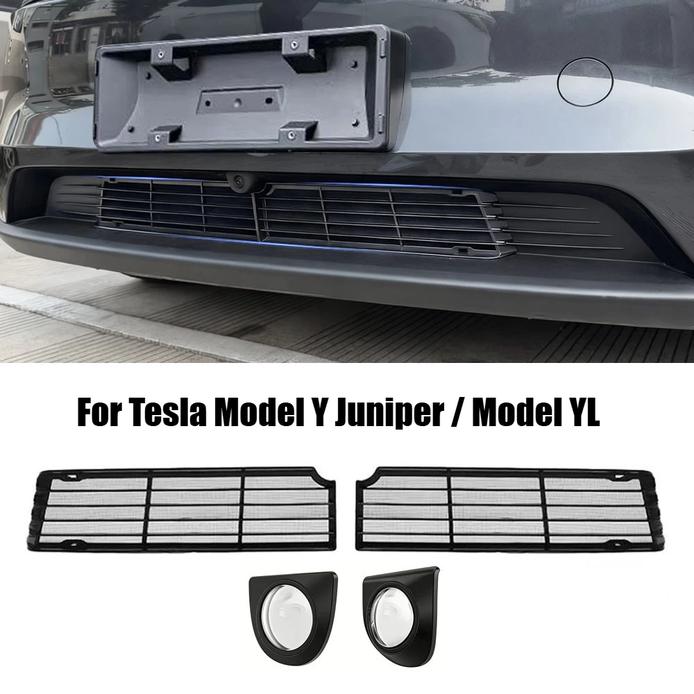 Split Insect Screen Air Intake Net for Tesla Model Y Juniper & ModelYL Front Bumper Air Inlet Patented PP Plastic Snap-on Mesh