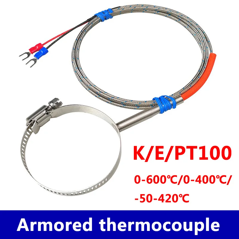Clamp Thermocouple K Type Adjustable Pipe Surface Sensor for Injection Molding Nozzle High Temperature