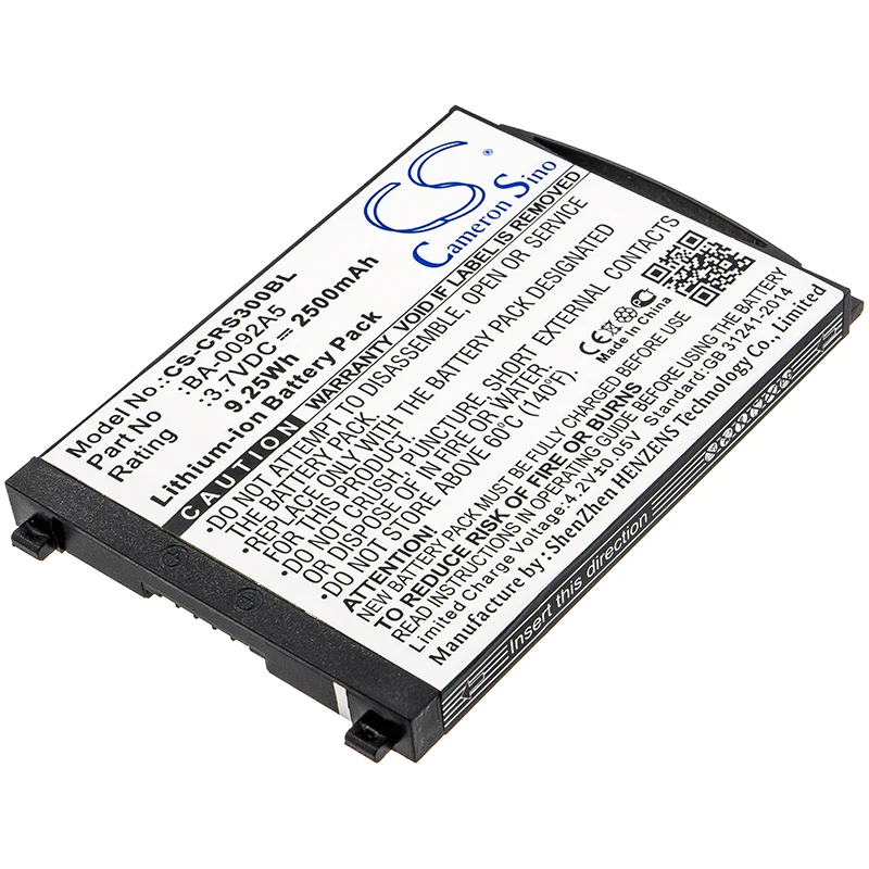 CS Replacement Battery For CipherLAB  RS30  BA-0092A5, BA-0093A0, BT-160LA, KBRS300X01503 2500mAh/9.25Wh Barcode Scanner