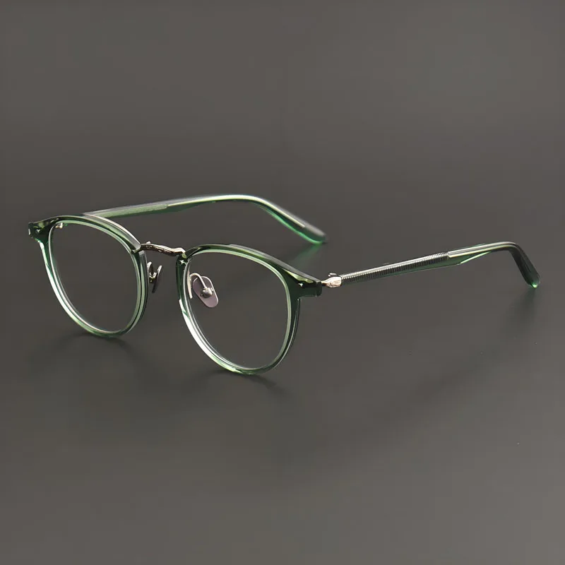 Women Men Fashion Jelly Green Blue Orange Acetate Glasses Frame Teenagers Retro Oval Spectacles Can Customize Myopia Reading