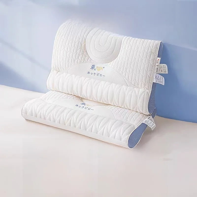 Neck Oxygen SPA Sleep Aid Pillow Core Latex Sheet Neck Protector Home Use Pillow Comfortable Polyester Fiber Single Person