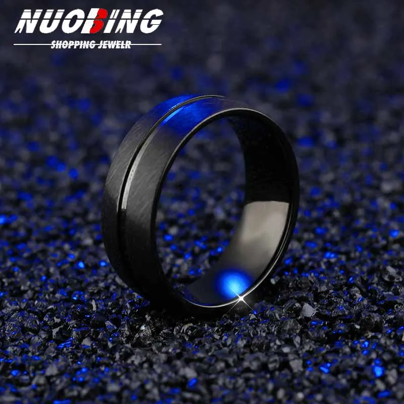 8mm moda ze stali nierdzewnej męska Punk Vintage matowa szczotkowana obrączka biżuteria Unisex prezent na rocznicę 6-13 bezpośrednia wysyłka