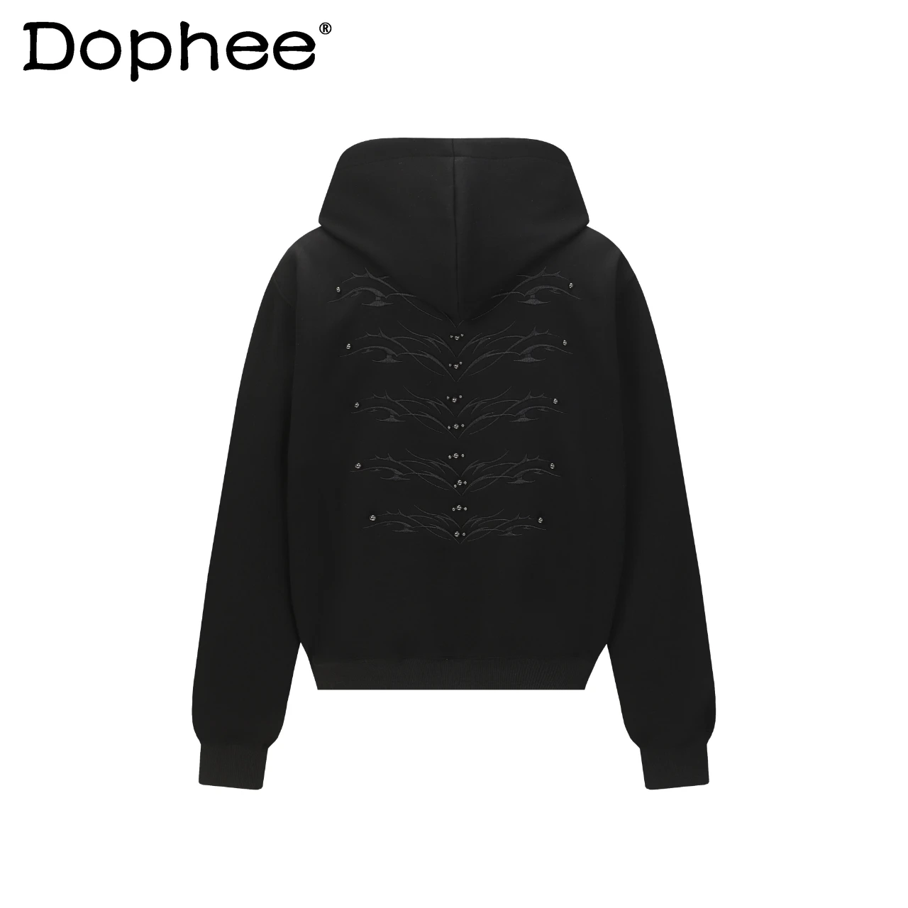 

Original American Retro Heavy Beaded Embroidery Hooded Sweatshirt Loose Casual Versatile Fashion Trend Hoodie Top for Men