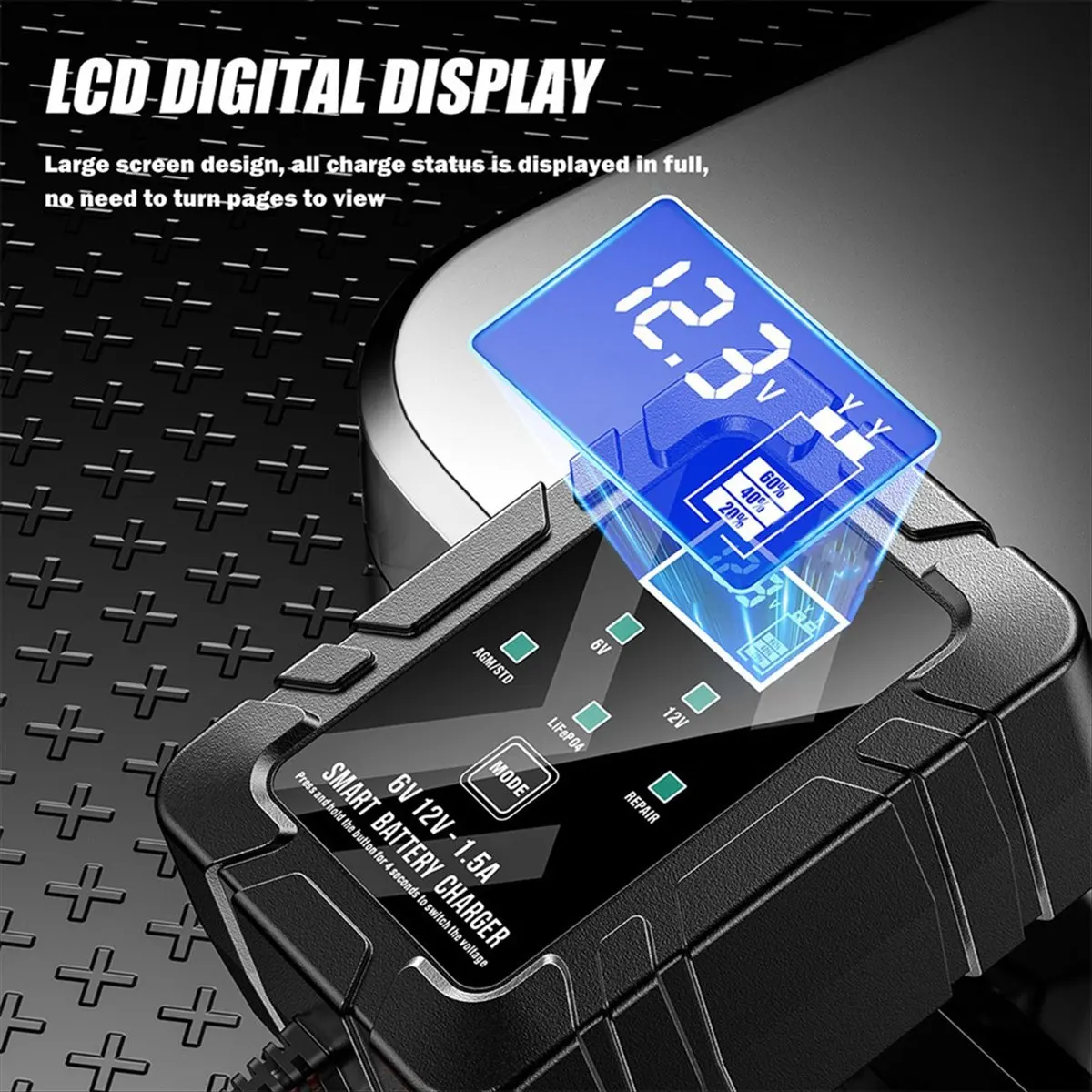 Super Sale 6V 12V 1.5A Smart Car Battery Maintainer Battery Trickle Charger for RV Car Truck Motorcycle Fast Charger EU Plug