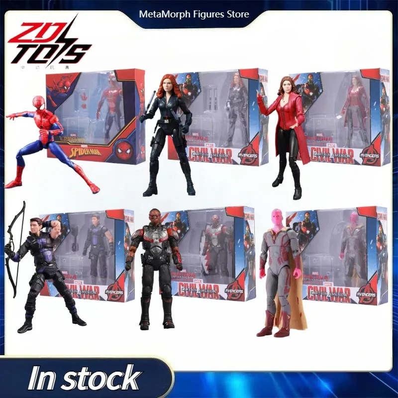 Figura de Anime Original ZD TOYS MARVEL The Avengers INFINITY WAR Spider-Man/Vision/Falcon/Hawkeye/Scarlet Witch/Viuda Negra