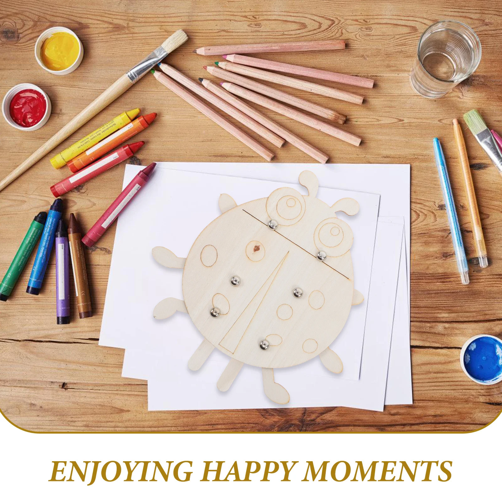 6 قطع من أشكال الخنفساء الخشبية غير المطلية: مجموعة حرفية ممتعة للأطفال لتزيين العطلات وأنشطة الفصول الدراسية وباب غرفة الحضانة