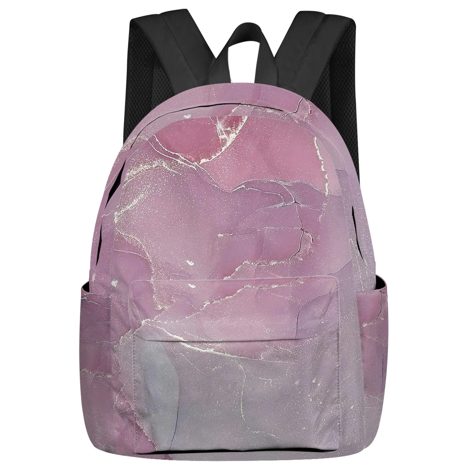 

Marble Texture Pink Feminina Backpacks Teenagers Student School Bags Laptop Custom Backpack For Men Women Female Travel Mochila