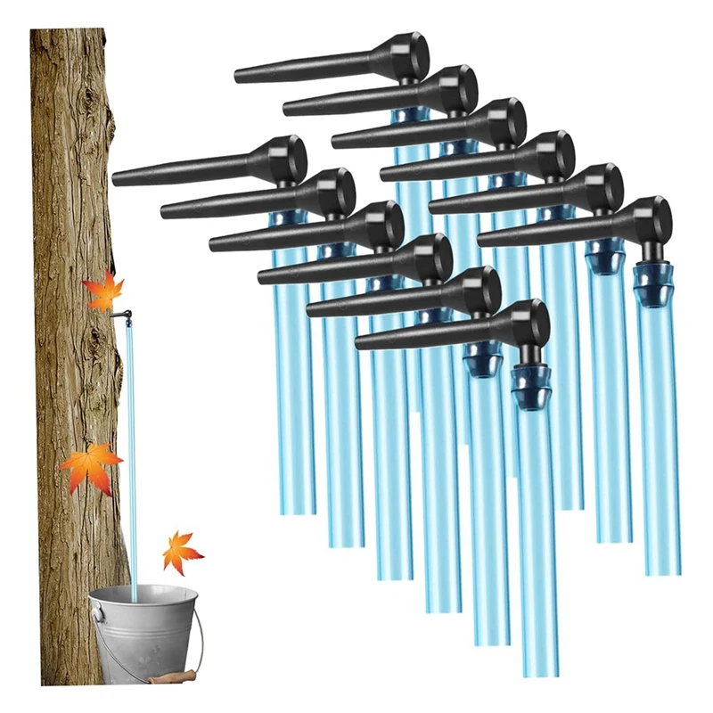 

12 Set Maple Syrup Taps With 24In Tubes Maple Syrup Supplies Grade Non-Slip Maple Syrup Tapping Kit L-Shaped Tree Taps Durable