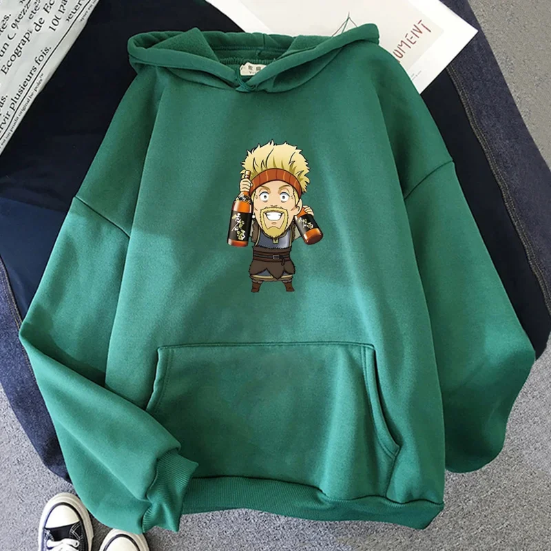 Vinland Saga المتضخم هوديي الرجال انمي ياباني الجمالية Harajuku البلوز بأكمام طويلة الشعور بالتصميم أربعة مواسم الموضة