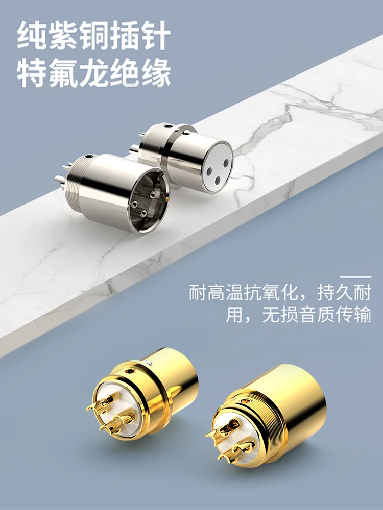 Pure Copper Rhodium-plated Three-core Cannon Plug XLR Balanced Cannon Male and Female Audio Microphone Head  Tools