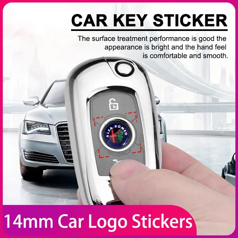 

14mm Car Remote Key Emblem Badge Radio button Sticker For Abbas Abarth Punto 124/125/500 Stilo Ducato Car Accessories