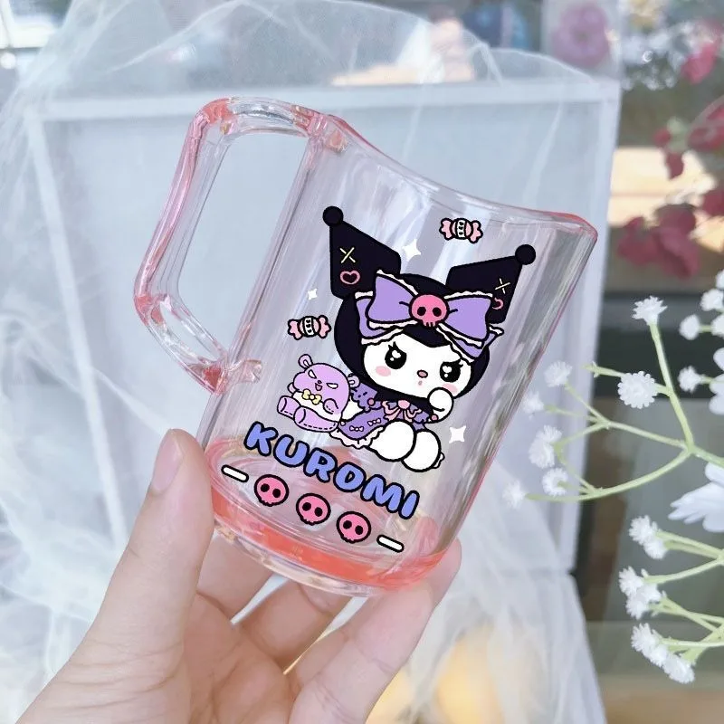 Sanrio anime figura Kuromi collutorio tazza simpatico cartone animato My melody Pochacco Hello Kitty tazza da toilette trasparente coppia tazza d'acqua