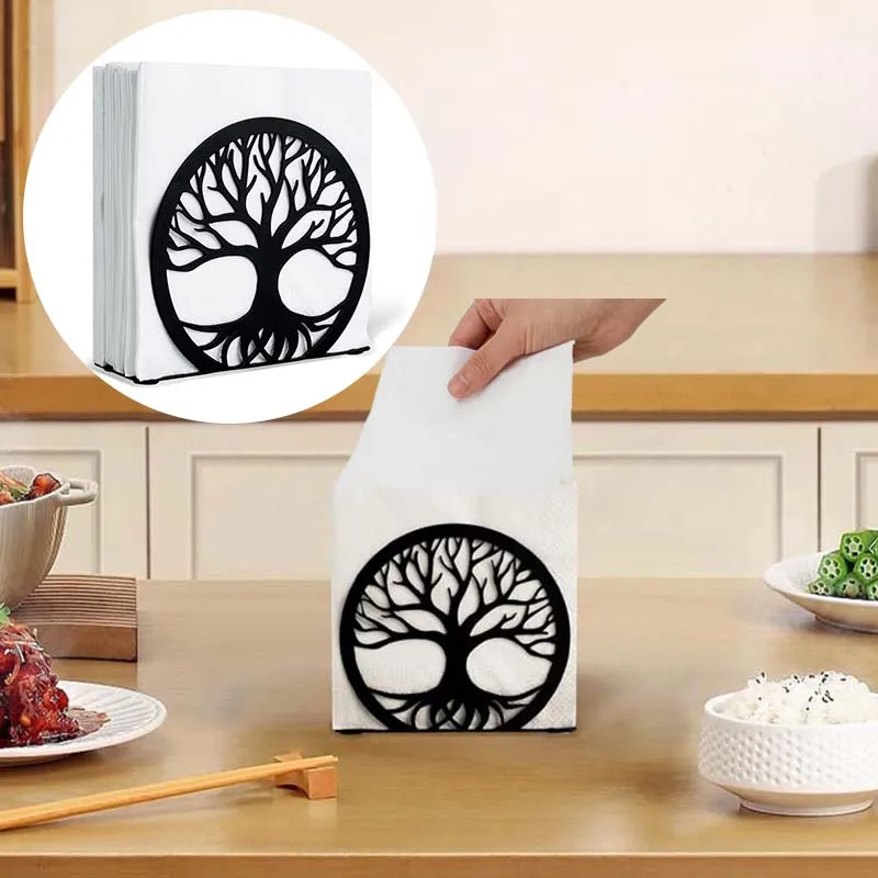 

Black Stainless Steel Napkin Holders Kitchen Restaurant Dining Table Paper Towels Storage Holders Paper Dispenser Organizer