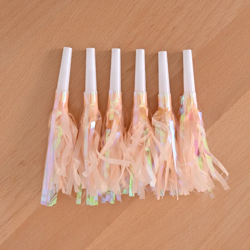 12 pcs Colorful tassel blowing dragon toy whistle birthday party wedding decoration festival party atmosphere cheering props