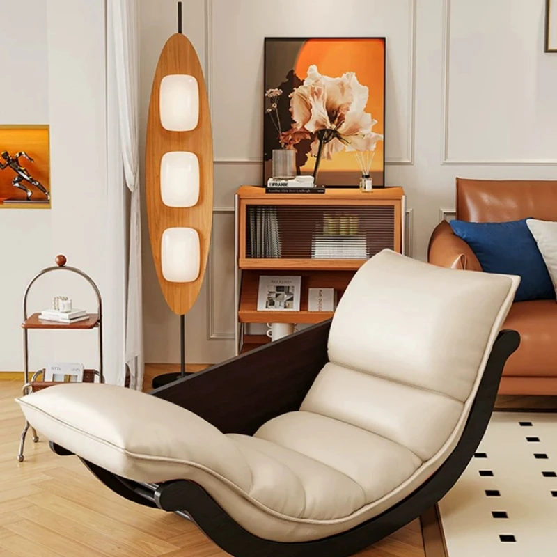 Rocking Chair Multifunctional Single Lounge Chair Adult Balcony Home Leisure Retro Moon Boat Lazy Sofa Chair