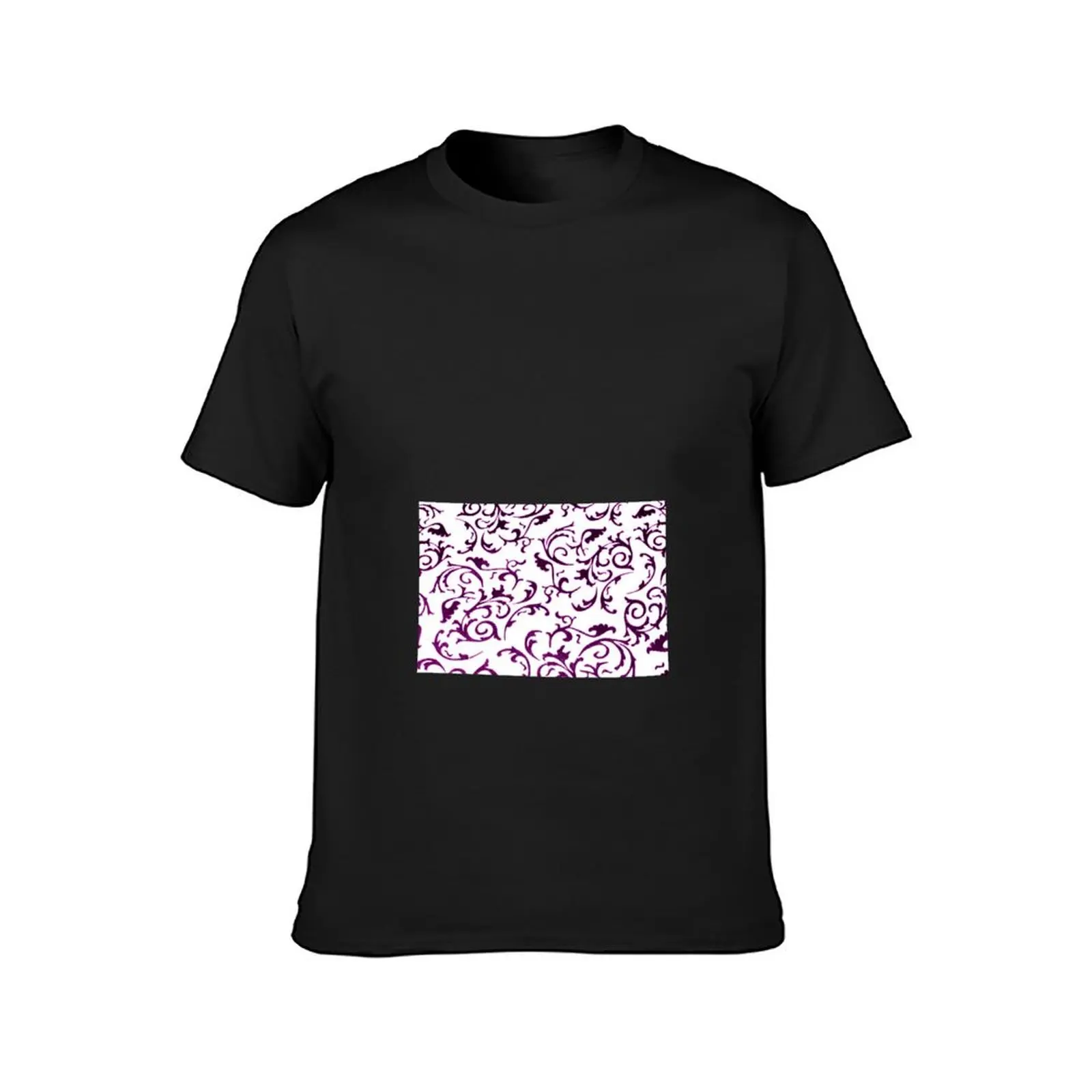 ARABIATA 6 bis purple white patterns Morocco Essaouira flowers leaves design arabesques scrolls decor T-shirt