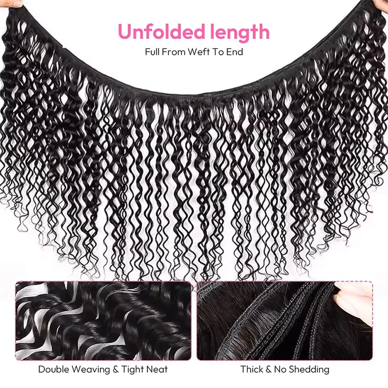 12A Natural Color Loose Deep Wave Human Hair Bundles And Weaves Unprocessed Brazilian Human Hair Weave Bundles 1/3/4PCS Raw Hair Bundles Weave Extensions Hair Extensions Materials For Women Natural Black Soft Silky Hair Loose Deep Wave Hair Bundles