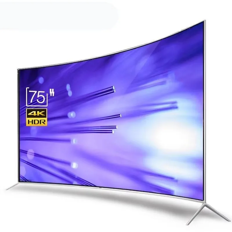 Televisor LED curvo inteligente 4K de alta definición completa, de gran tamaño, de 32, 43, 50, 55, 60, 70 y 75 pulgadas.
