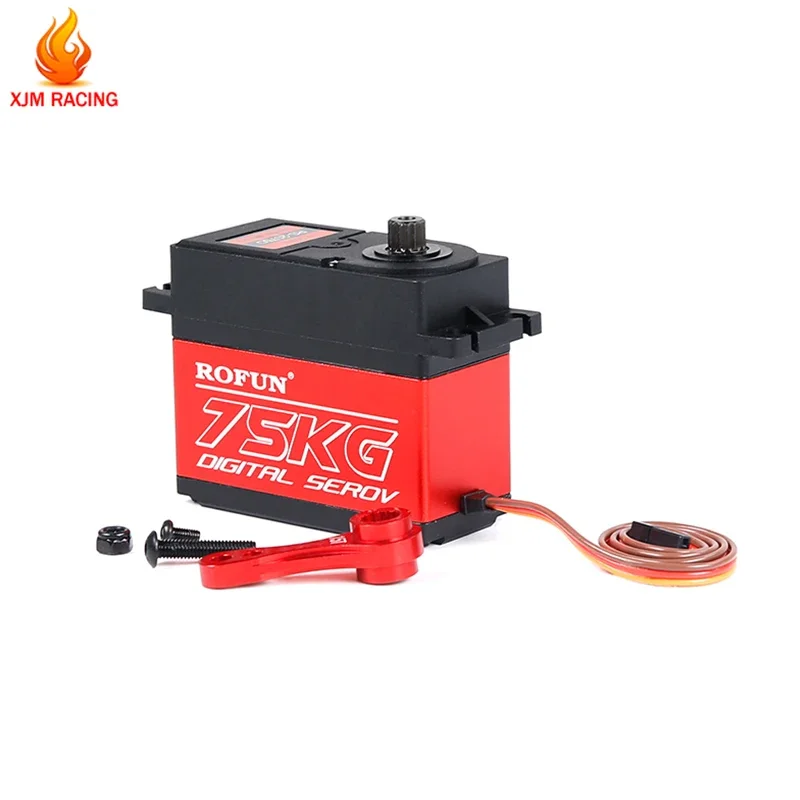 Servo sterzo grande in metallo da 75 kg e braccio bifacciale 15T/17T per parti di camion 1/5 Hpi Rovan Km Baja Losi FG Mcd Redcat Ddt Fid