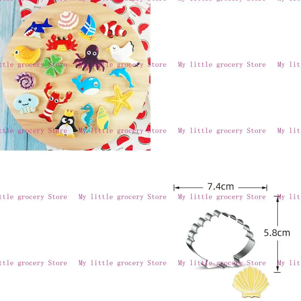 

D5BD 9-Piece Stainless Steel Cookie Cutters DIY Biscuits Moulds Cartoon Marine Life Series Shapes Biscuit Cutters for Kitchen