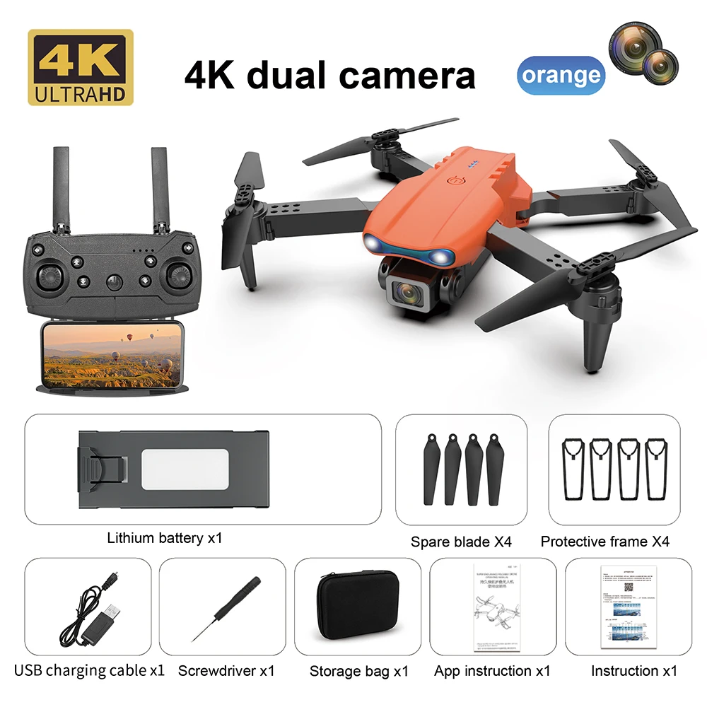 Professional Drone E99/K3 4K wide-angle HD camera WiFi FPV height Hold Foldable RC Quadrotor helicopter Camera-free Dron Toys