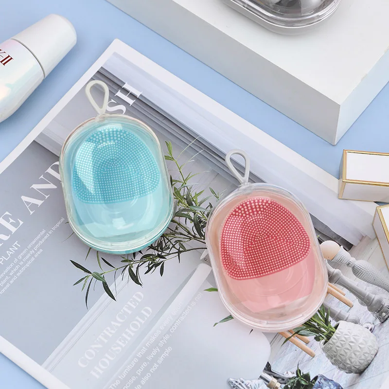 المحمولة بالموجات فوق الصوتية أيون سيليكون منظف للوجه مقاوم للماء الجلد الغسيل مُدلك بالاهتزاز فرشاة تنظيف الوجه للعناية بالجمال