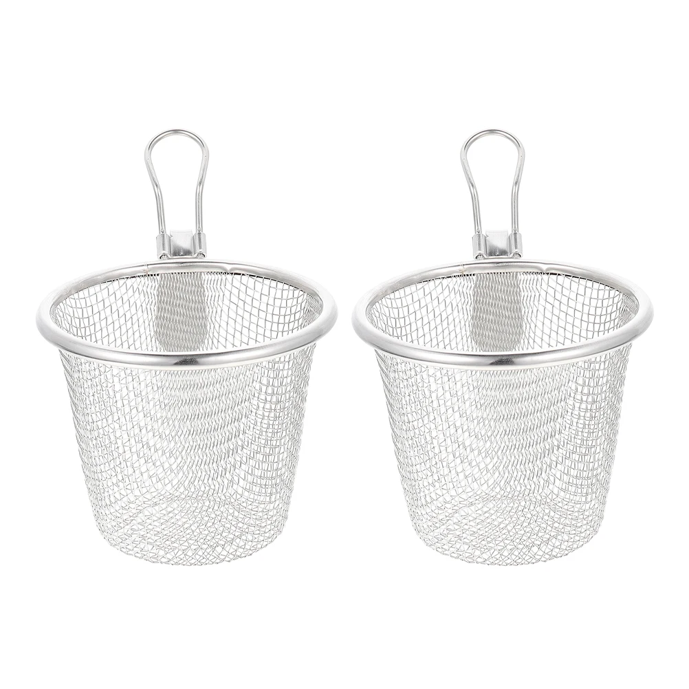 

2pcs Stainless Steel Colander Mesh Filter Kitchen Strainer Spaghetti Noodles Drainer Spoon Ramen Food Grade Fine Mesh Odor Free
