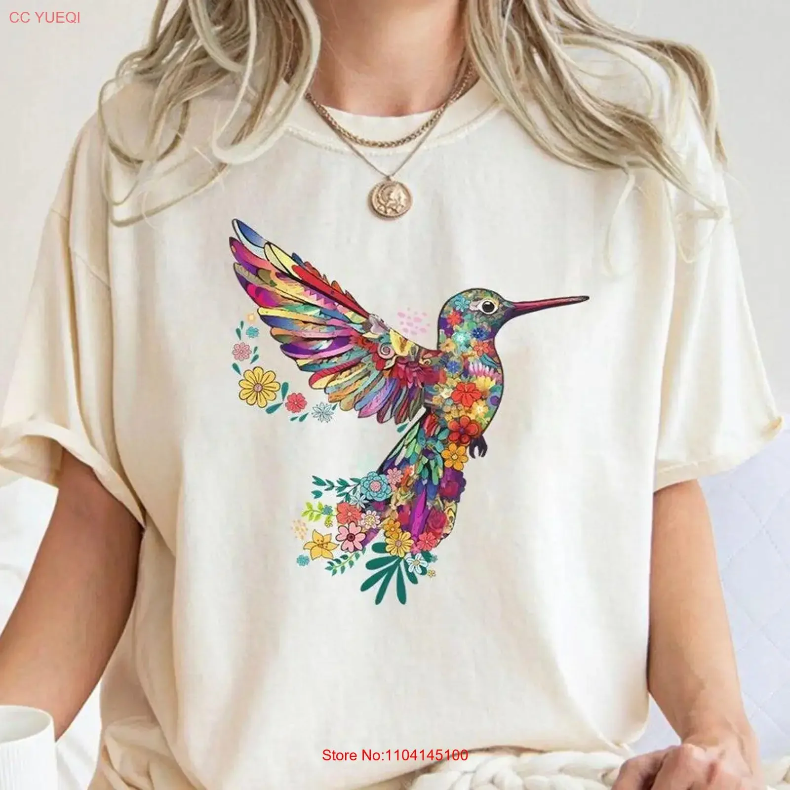 

Футболка с цветочным принтом и колибри для любителей животных, модная, для женщин, с изображением птиц и цветов, винтажная, с эффектом потертости, для повседневной носки, мужская