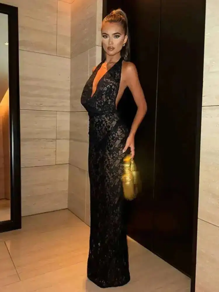 Avrilyaan Prospettiva in pizzo Party sexy Top corto senza spalline in due pezzi e gonne midi Set da 2 pezzi Abiti estivi da donna 2024