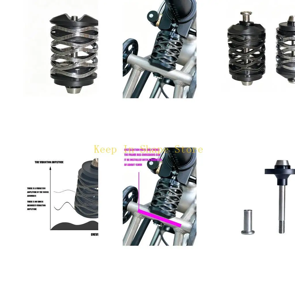 U1JC Rear Suspension Steel Unit for Daily Bike Use, Corrugated Spring, 80 mm, High Carbon Rear Part, Single Pack Unit