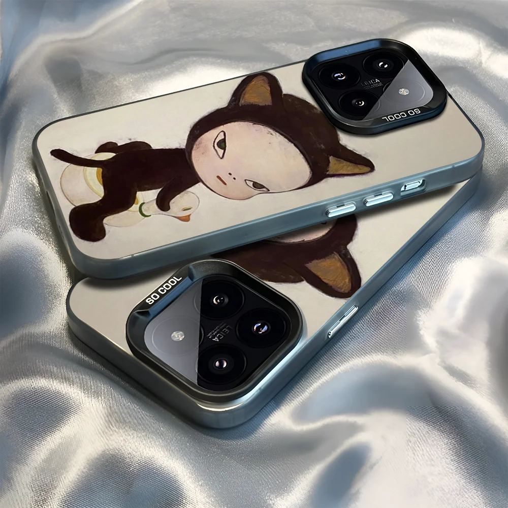 Epc Art Y-Yoshitomo Nara Phone Case IMD Phone Case For IPhone 16 15 14 13 12 11 Pro Max Plus Color Silver Cover