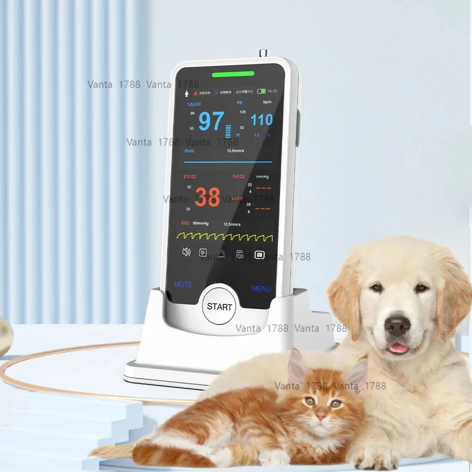 Animal Touch Screen ETCO2 SPO2 NIBP PR Pet Clinic Hospital Patient Monitor Veterinary Monitor