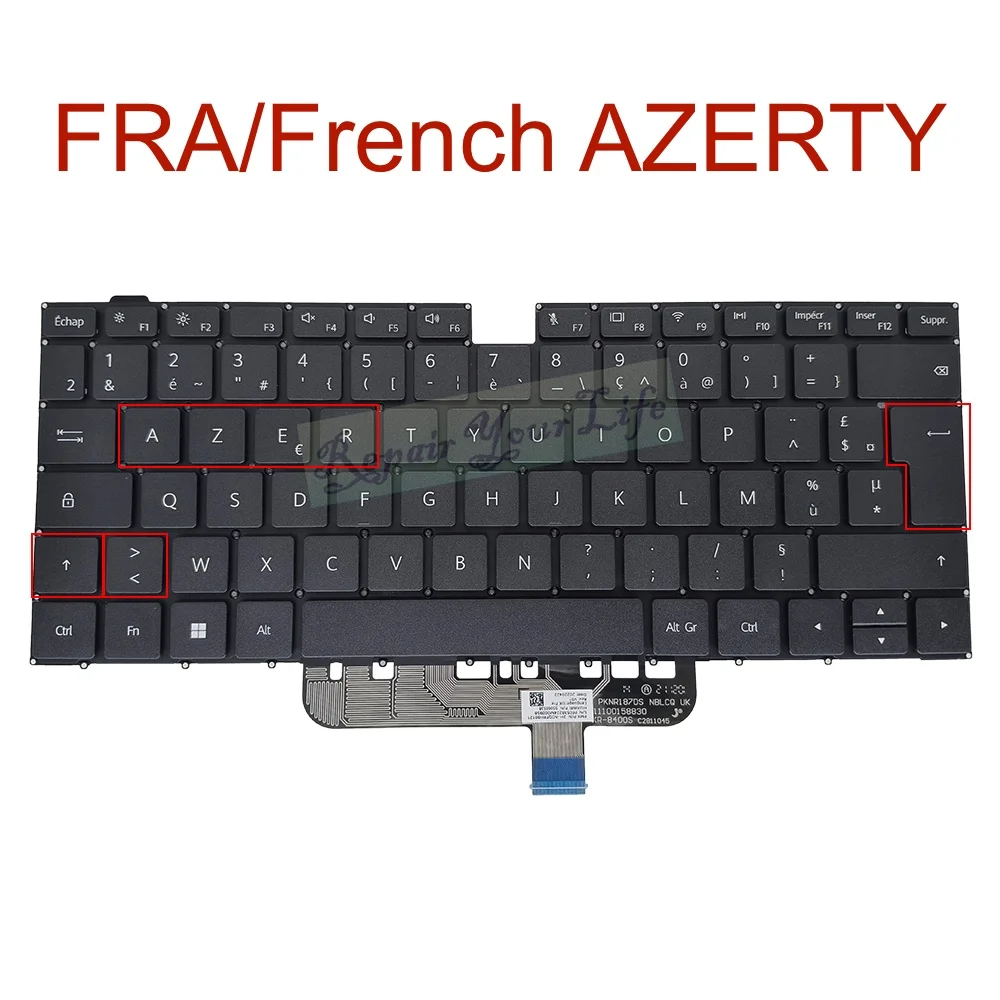 Belgian French AZERTY PT-PO Keyboard for Honor MagicBook X14 X15 NBR-WAI9 NBR-WAH9 BBR-WAH9 Keyboard Brazil Portuguese 9Z.NG2SH