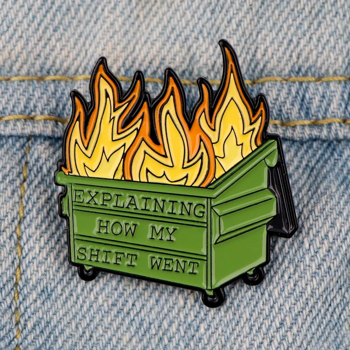 Mental Health Enamel Pin Dumpster Fire Lapel Pin Funny Quotes Badges on Backpack Clothing Jewelry Cosplay Accessories Gifts Toy