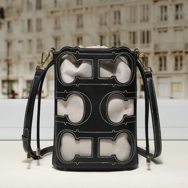 

Versatile Cutout Design Trendy New Women Bag Double Layer Drawstring Shoulder Crossbody Bag for Daily Wear