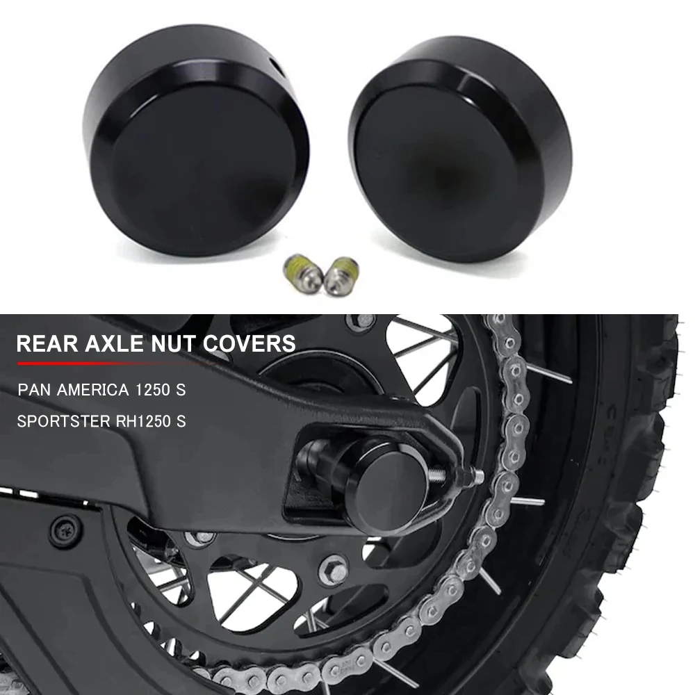 Black Aluminum Front And Rear Axle Nut Cover Bolt Kit Suitable For Sportster S 1250 RH1250 S PAN AMERICA 1250 S PA1250