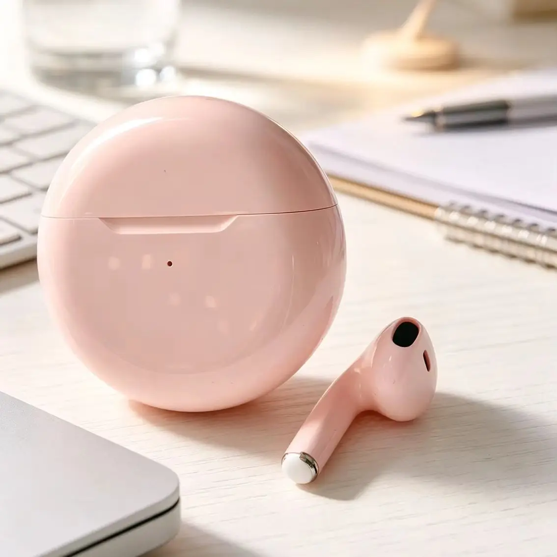 Factory Direct Pro6 Bluetooth 5.3 TWS Earbuds Multi Macaron Color ENC HD Call Touch Half In Ear 25H Playtime Gift Wireless Earph