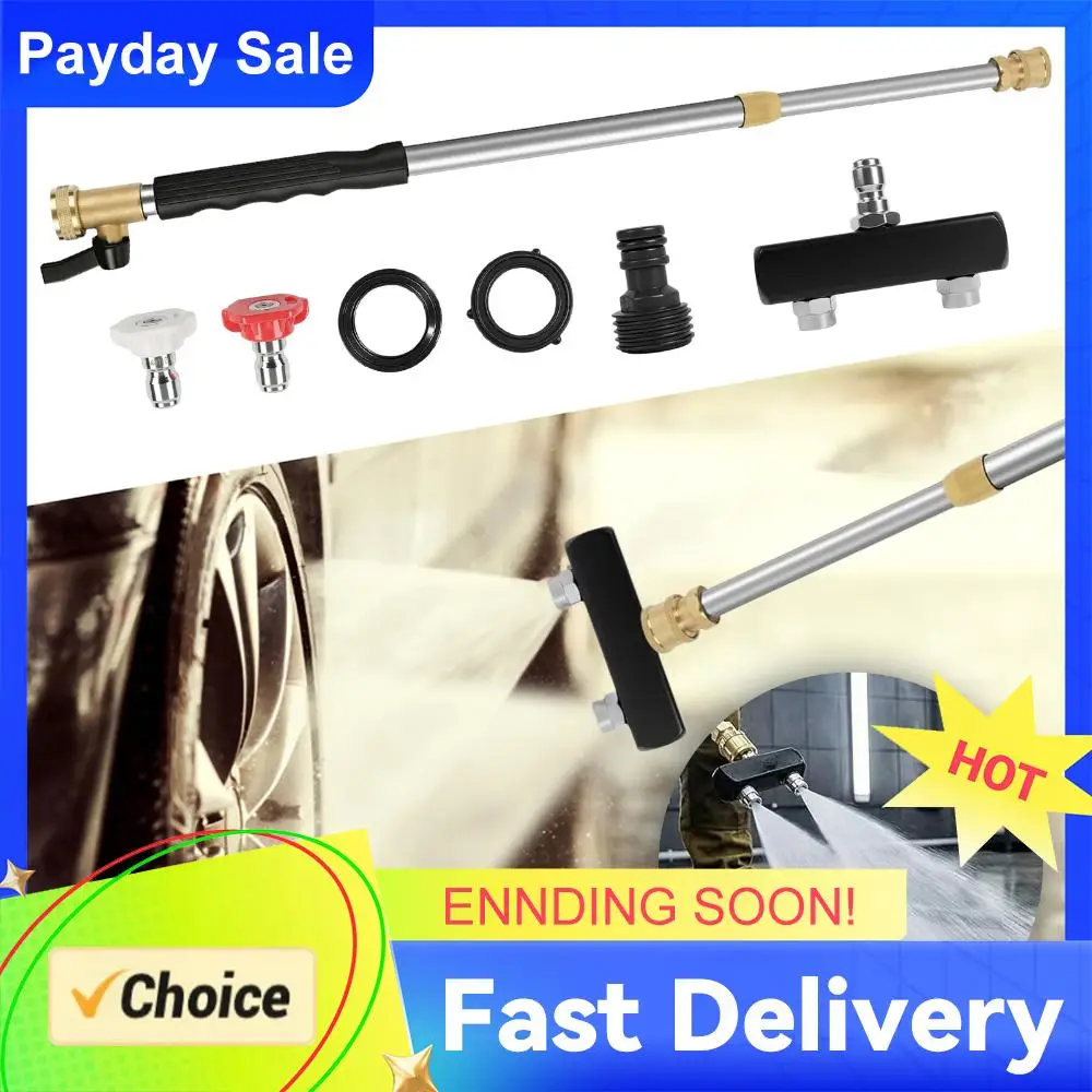 Jet Nozzle for Garden Hose with 3 Different Nozzles and Gloves High Pressure Power Washer for Car Washing Patio and Floor