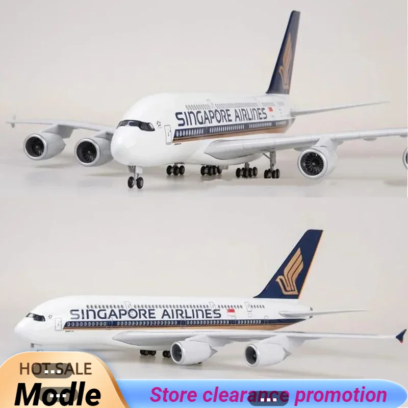 

1/160 Scale 50.5CM Airplane Airbus A380 Singapore Airline Model W Light and Wheel Diecast Resin Plane For Collection Display Toy