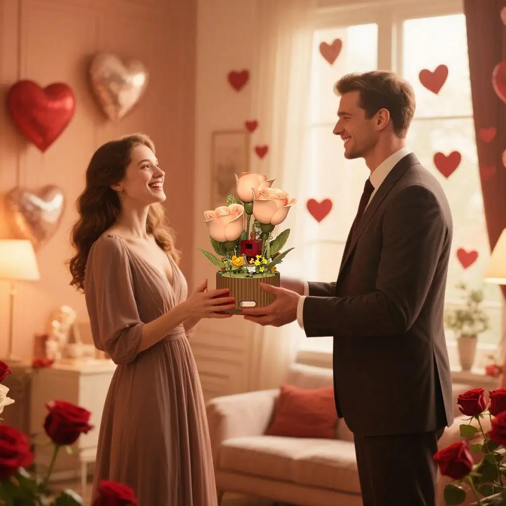 Automatycznie rozkwitające płatki, dynamiczny drewniany model bukietu kwiatowego, magiczny rozpylacz i lampki aromaterapeutyczne z efektem oddychania, prezenty.