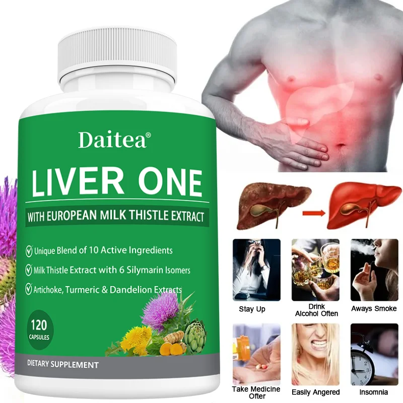 Liver Cleanse Support Capsules, Milk Thistle & Dandelion Root Complex, Antioxidant, Daily Detox Cleansing & Immune Support
