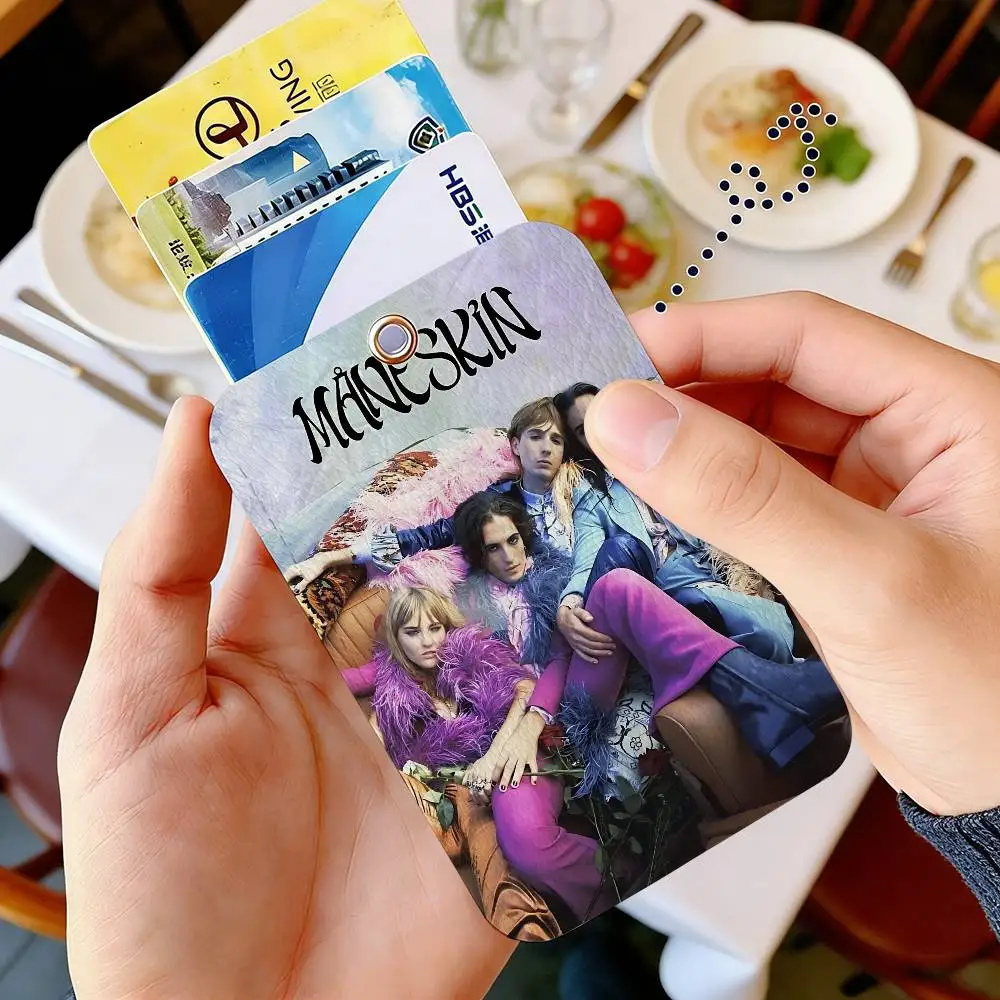 retro Italian rock M-Maneskin band  Card Holders Student ID Card Protective Cover Cases Student Campus Access Cards Key Chain