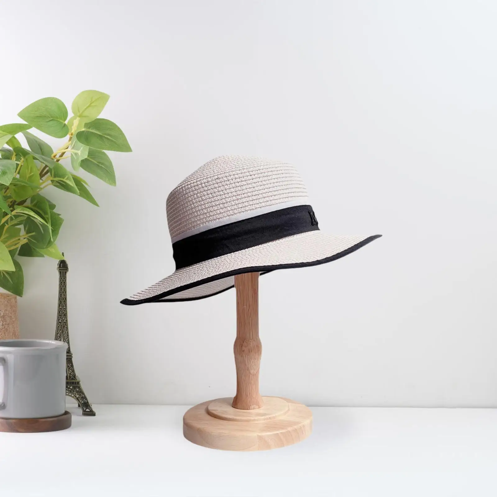 Hat Display Stand,Decorative Display Rack, Round Base, Wood Display Stand Holder, Hat Display Holder for Salon Home