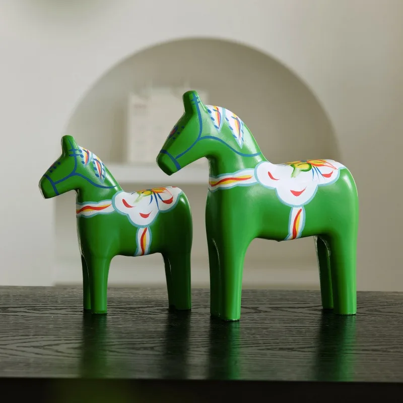 Wooden Dalecarlian Horse Decorations, Innovative Traditional Home Decor Series, Souvenirs, Swedish Dalecarlian Statues
