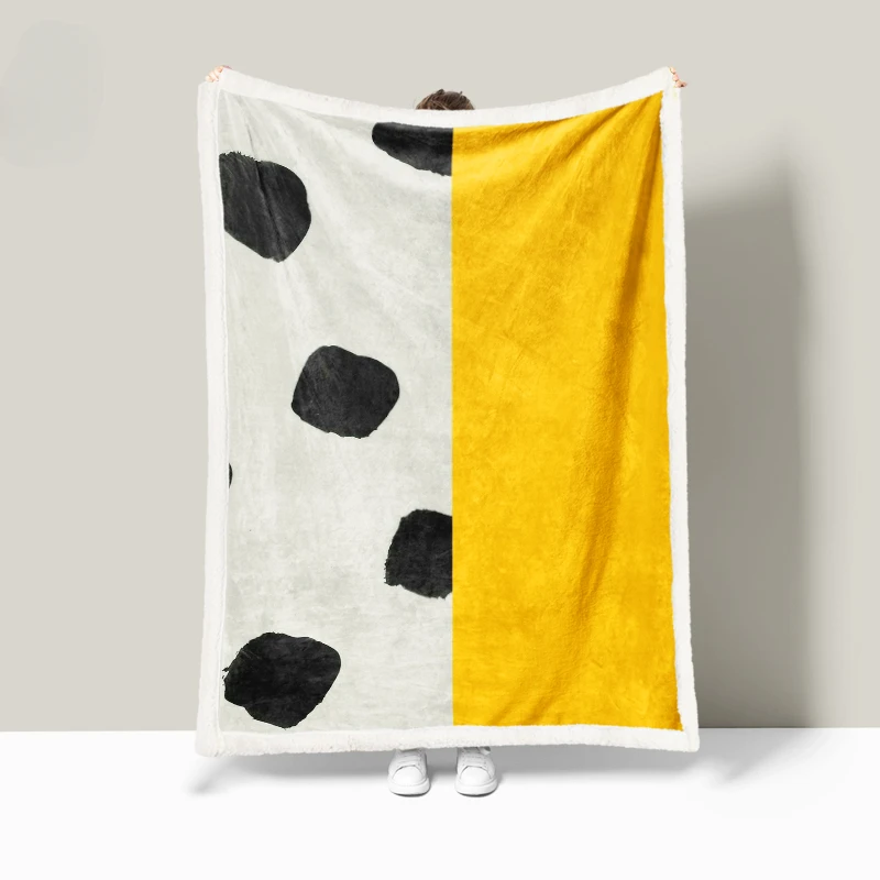 

Blanket Autumn Spring Double Lamb Fleece Thickened Blanket Student Nap Blanket Dormitory Nordic Creative Illustration