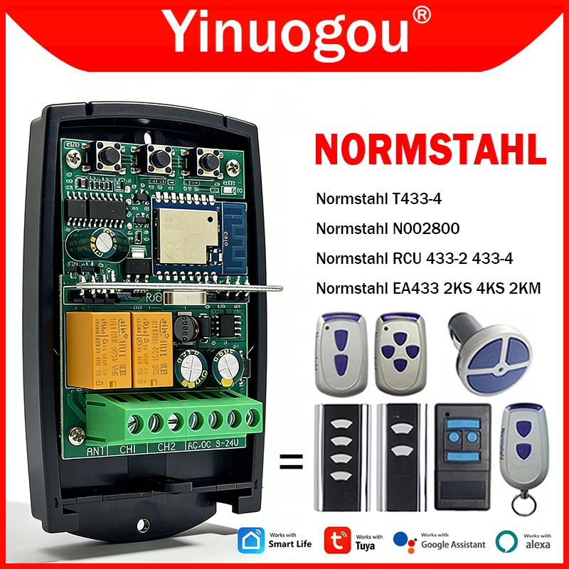 433MHz Tuya Wifi Normstahl Crawford Standard Steel EA433 2KM 2KS 4KS RCU 433-2 433-4 N002800 T433-4 Gate Remote Control Receiver