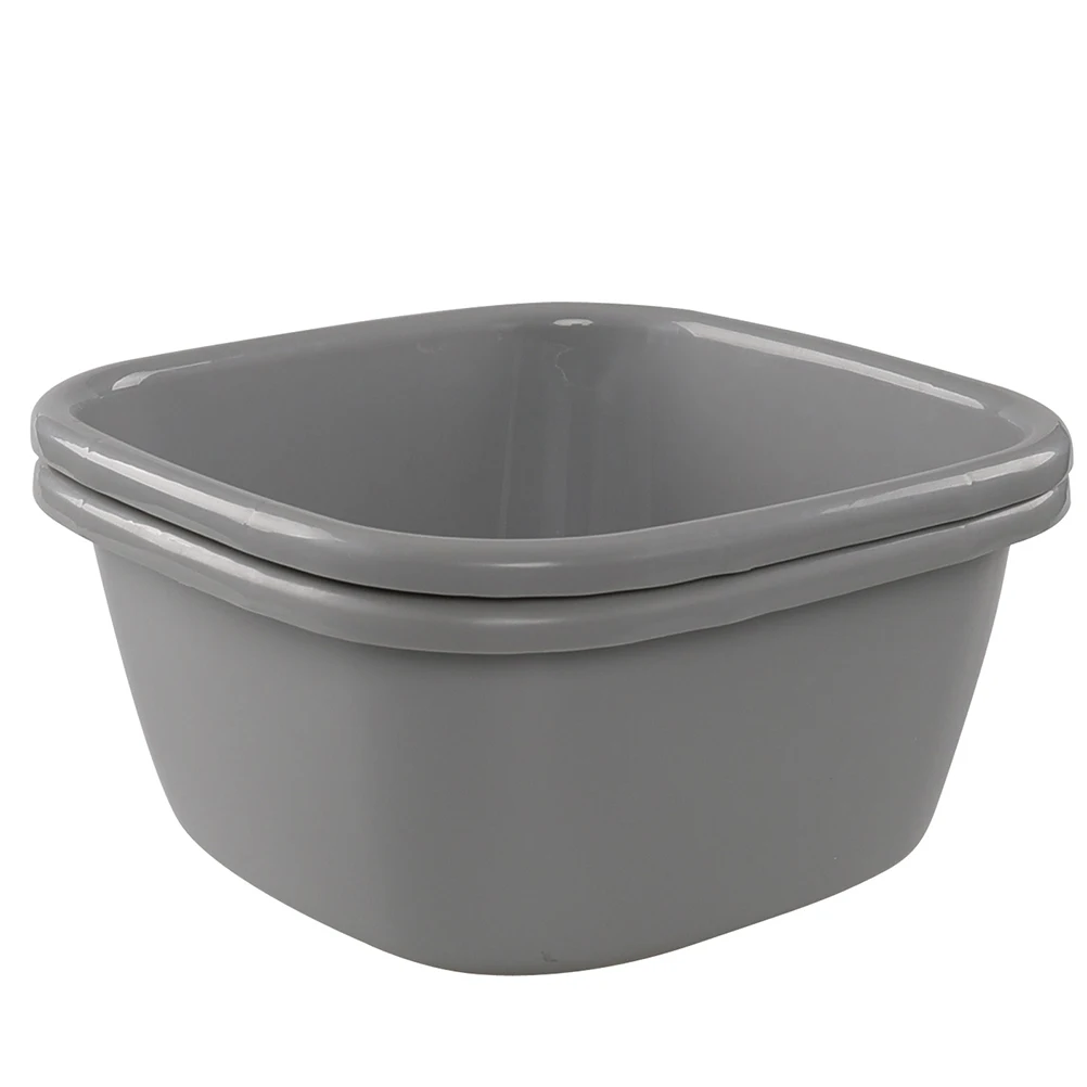 

2pcs Grey Large Size Thickened Plastic Wash Basin Durable Multifunctional Face Hair Feet Clothes Vegetable Bath Elderly